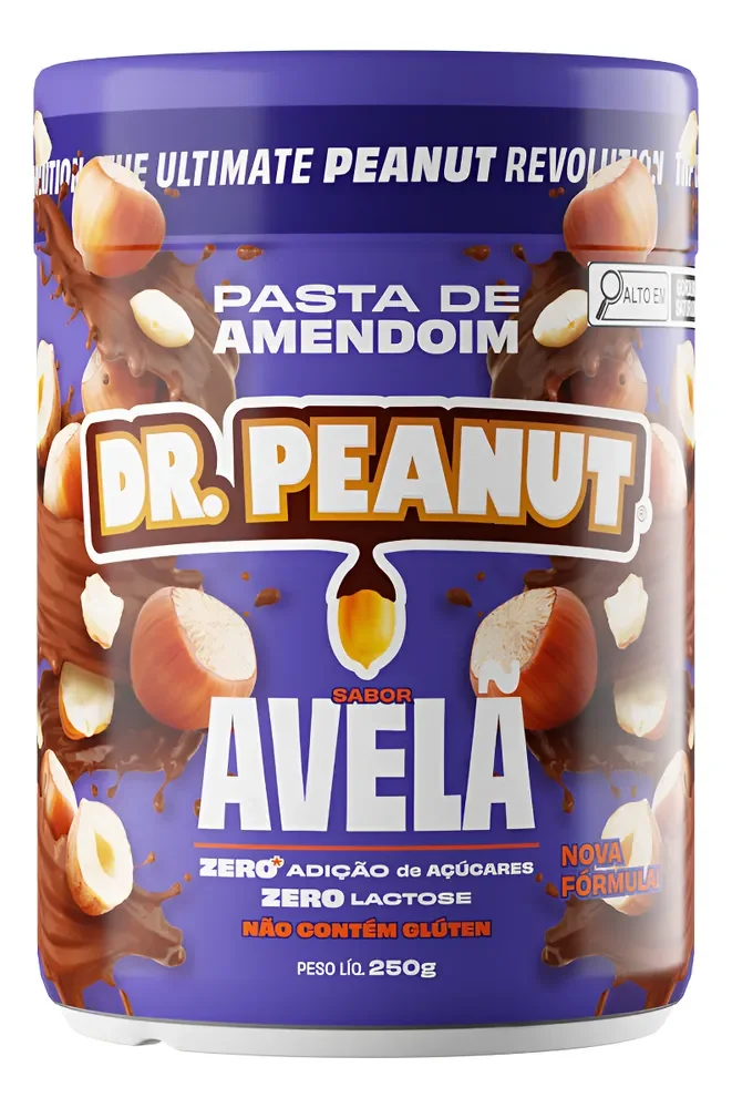 Pasta de Amendoim com Whey Protein Dr. Peanut 250g Avelã