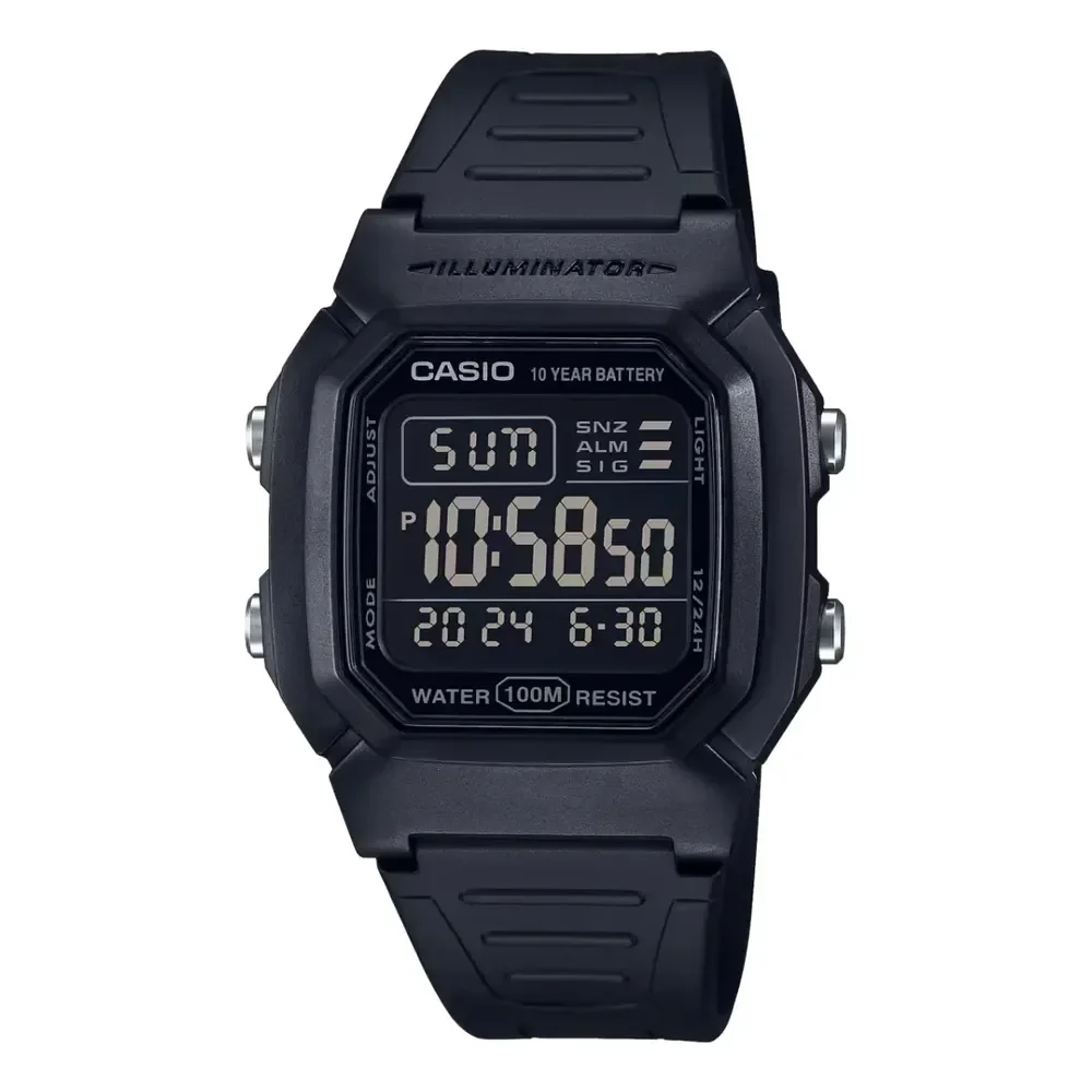Relógio Casio Masculino Digital Negativo W-800h-1bvdf Preto