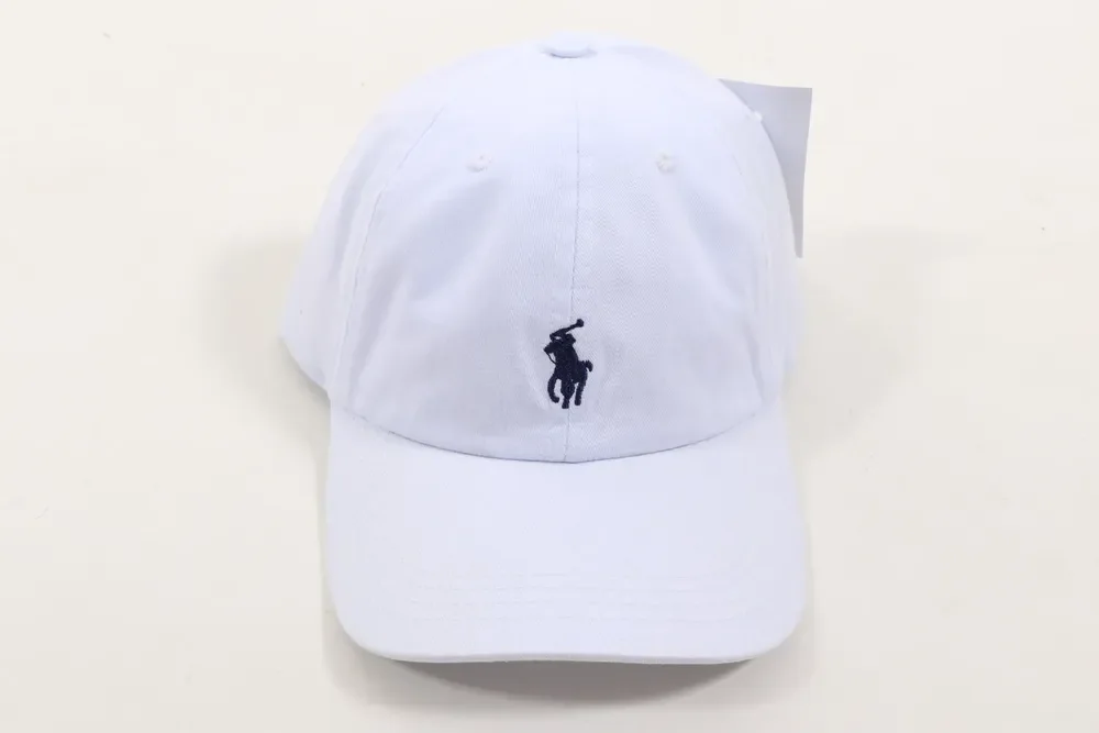 Boné Rl Original Importado Logo Bordado Aba Curva Ajustável Branco Unico