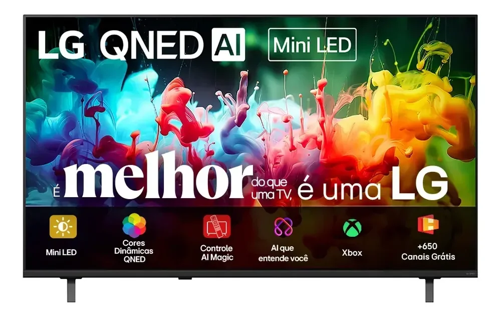 Smart TV 4K 55" LG QNED Mini LED AI QNED70 2026 Processador α7 Ger9 HDR10 Xbox Bluetooth Wi-Fi AI Search Google Gemini Integrados webOS 26 - 55QNED70BSA