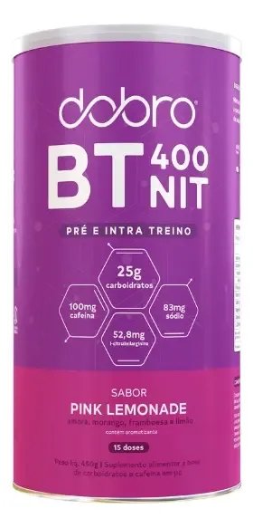 Suplemento em pó Dobro BT Nitrato Carboidratos sabor Limonada rosa x 450g