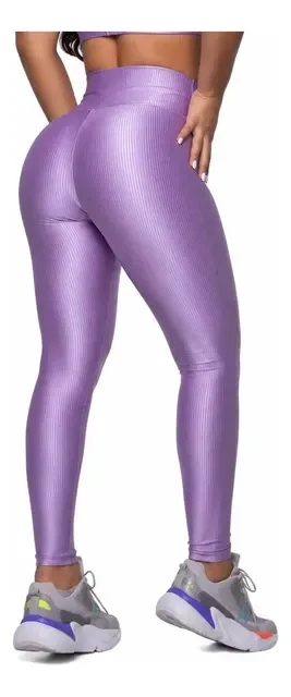 Legging Fitness Malha Trilobal Canelada  Feminina Academia