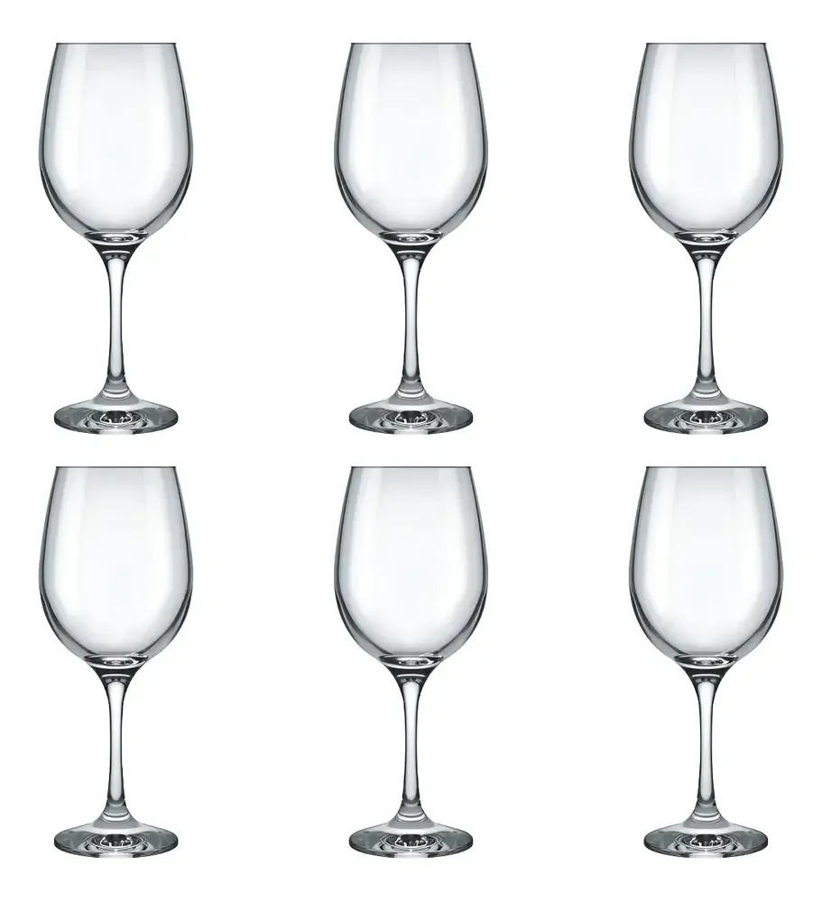 Jogo 6 Taças de Vidro Vinho/Água 490ml Nadir Figueiredo Barone