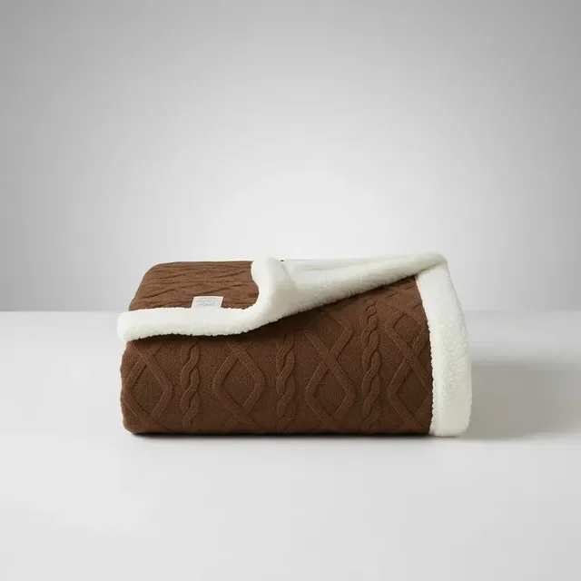 Cobertor Manta De Casal 2,00x1,80 Canelada Sherpa Cores