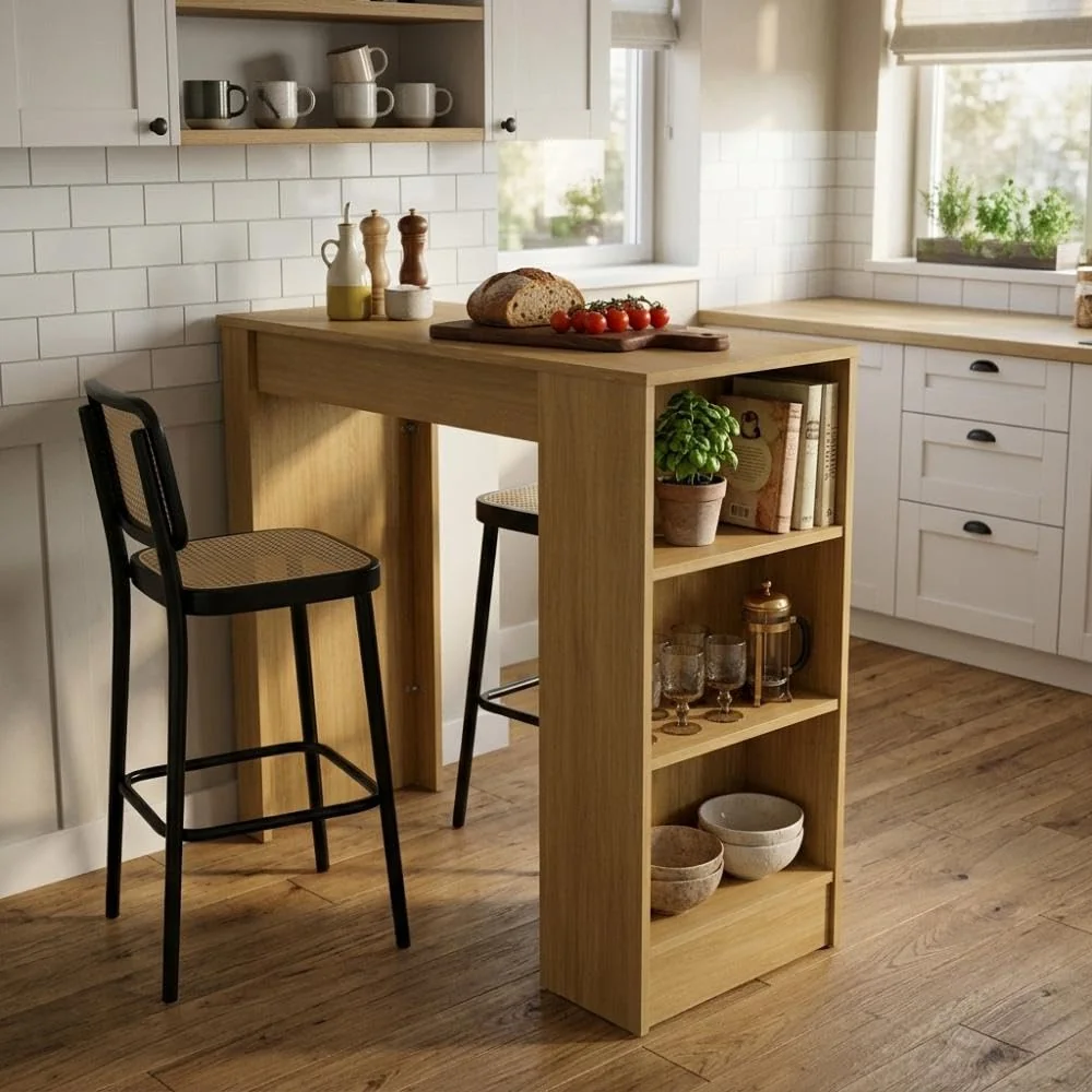 Bancada de Cozinha Ilha Gourmet Americana 2 Prateleiras 90cm Linha Bologna