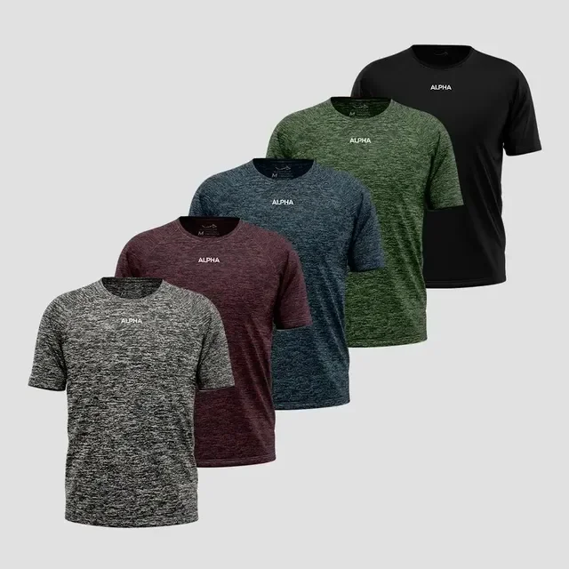 Kit 5 Camisetas Dry Essential Alpha Masculina