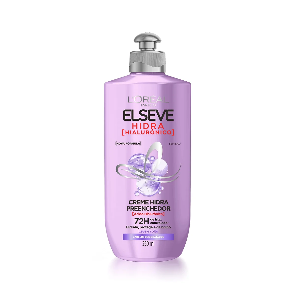 L'Oréal Paris Elseve Creme para Pentear Preenchedor Hidra Hialurônico, 72 Horas de Frizz Crontrolado, 250ml