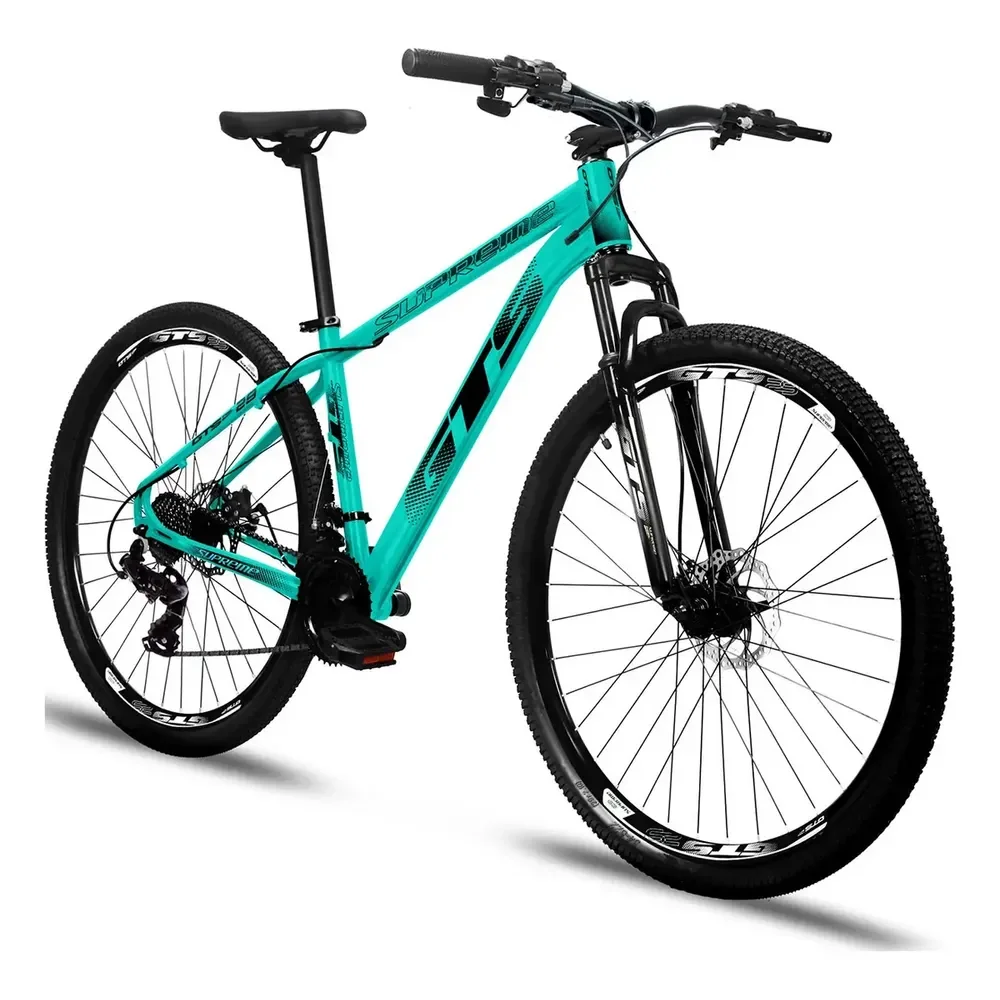 Bicicleta Aro 29 Gts Supreme Quadro Aluminio 24v Freio Disco Cor Verde Agua/preto Tamanho Do Quadro 21