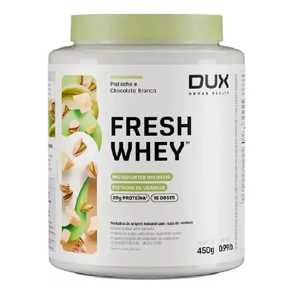 Fresh Whey Pistache E Chocolate Branco Pote 450g Dux Pistache E Chocolate Branco