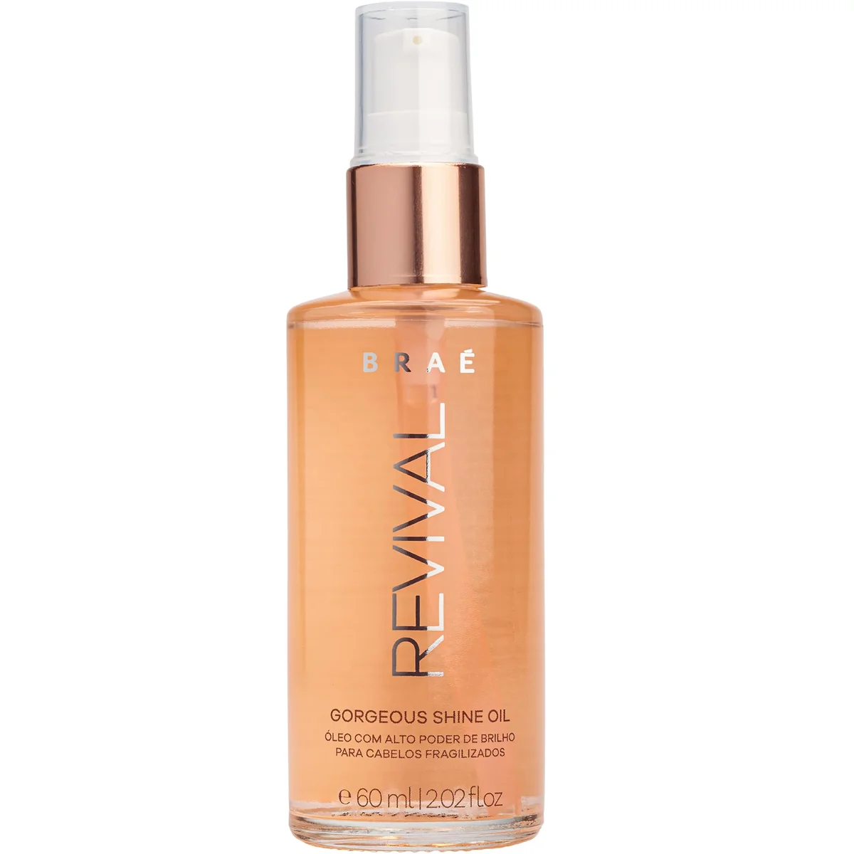 Óleo Capilar Reparador Braé Gorgeous Shine Oil Revival 60ml - Brilho Intenso, Anti-Frizz e Maciez - Tratamento Leve