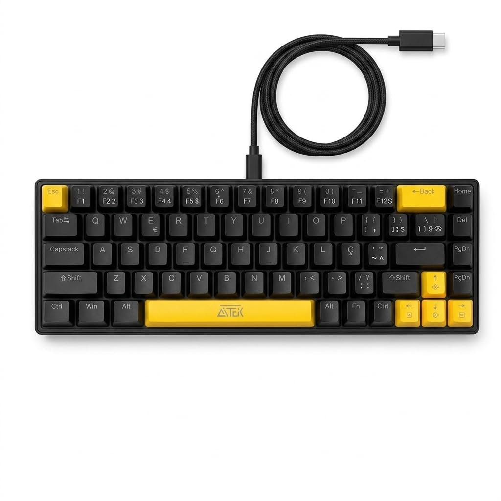 Teclado Mecânico 65% DELTAGaming 68 Teclas LED RGB Usb p/PC,Notebook, ps5