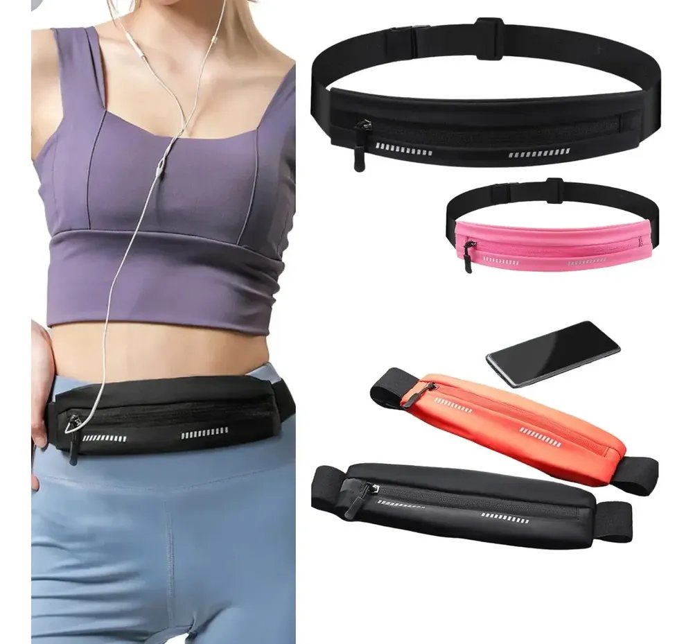 Pochete Slim Impermeável Fitness Celular Corrida Cor Preto Desenho Do Tecido Lisa