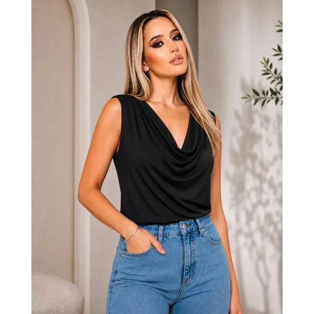 Blusa Feminina Regata Multiforma Social Casual Luxo