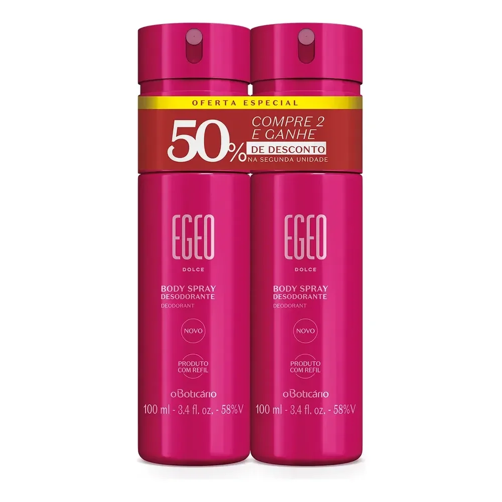 O Boticário Kit Body Spray Egeo Dolce 100ml (2 Itens)