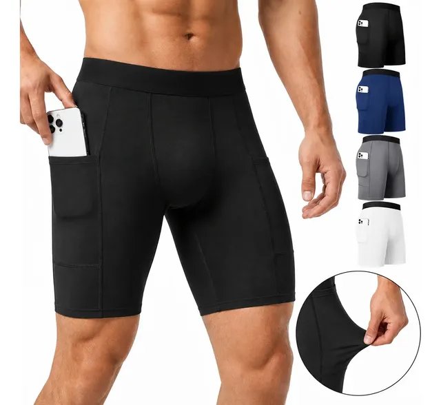 Bermuda Masculina Short Compressão Corrida Térmica Com Bolso