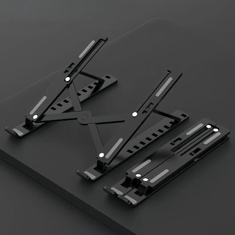 1/2/5 Unidades Suporte Apoio De Notebook Laptop Compacto Articulado Preto Suporte Base