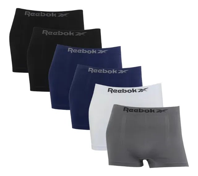 Kit 6 Cuecas Boxer Reebok Classic Microfibra Sem Costura