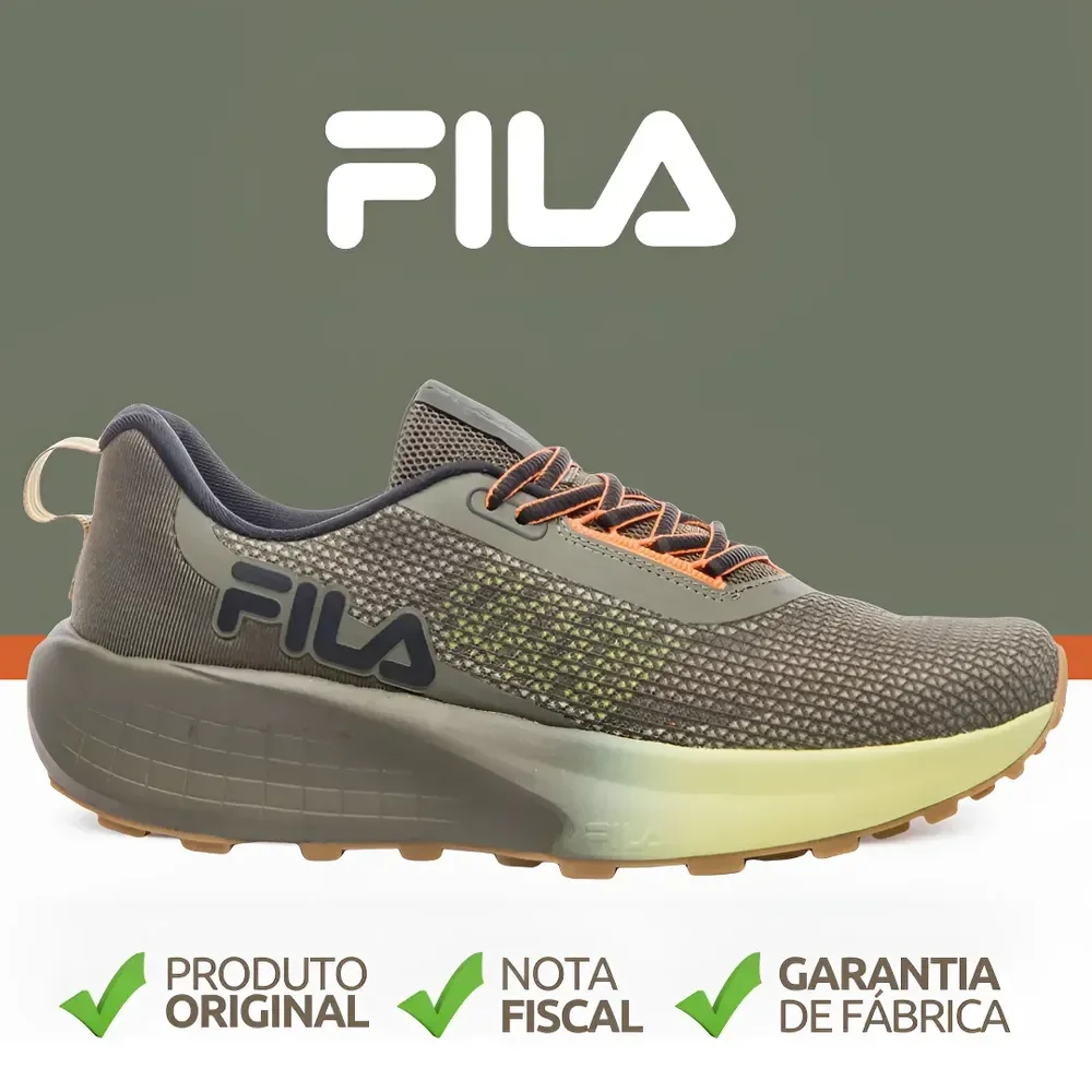 Tênis Fila Masculino Skywind Esportivo Corrida Trilha Oferta Oliva/preto/verde 42 Br