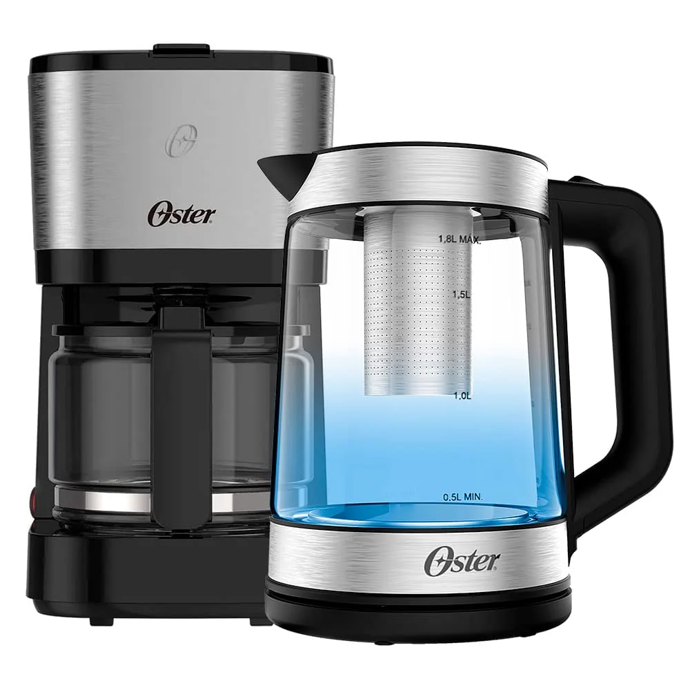 Kit Chaleira Elétrica Oster Tea e Cafeteira Inox Compacta - 220V