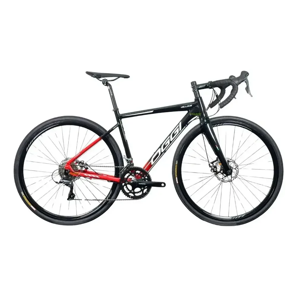Bicicleta Oggi Speed Velloce Shimano Claris 16v 2026 Cores Preto / Vermelho L