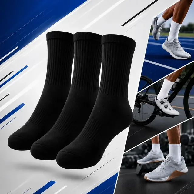Kit Com 3 Pares Meias Poliamida Corrida Crossfit Compressão