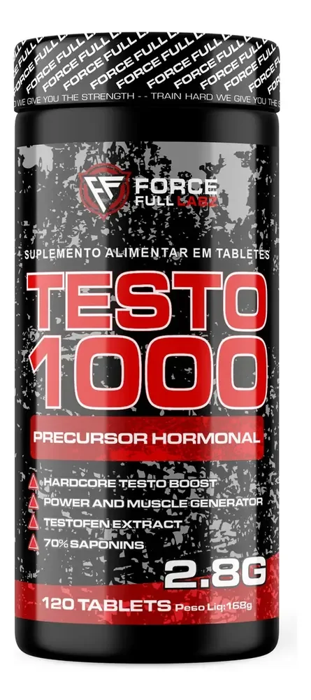 Testo 1000 100% Feno Grego 450mg, Boro, Vit B6, B12 Capsulas Premium Puro 120 Tabs - Force Full Labz