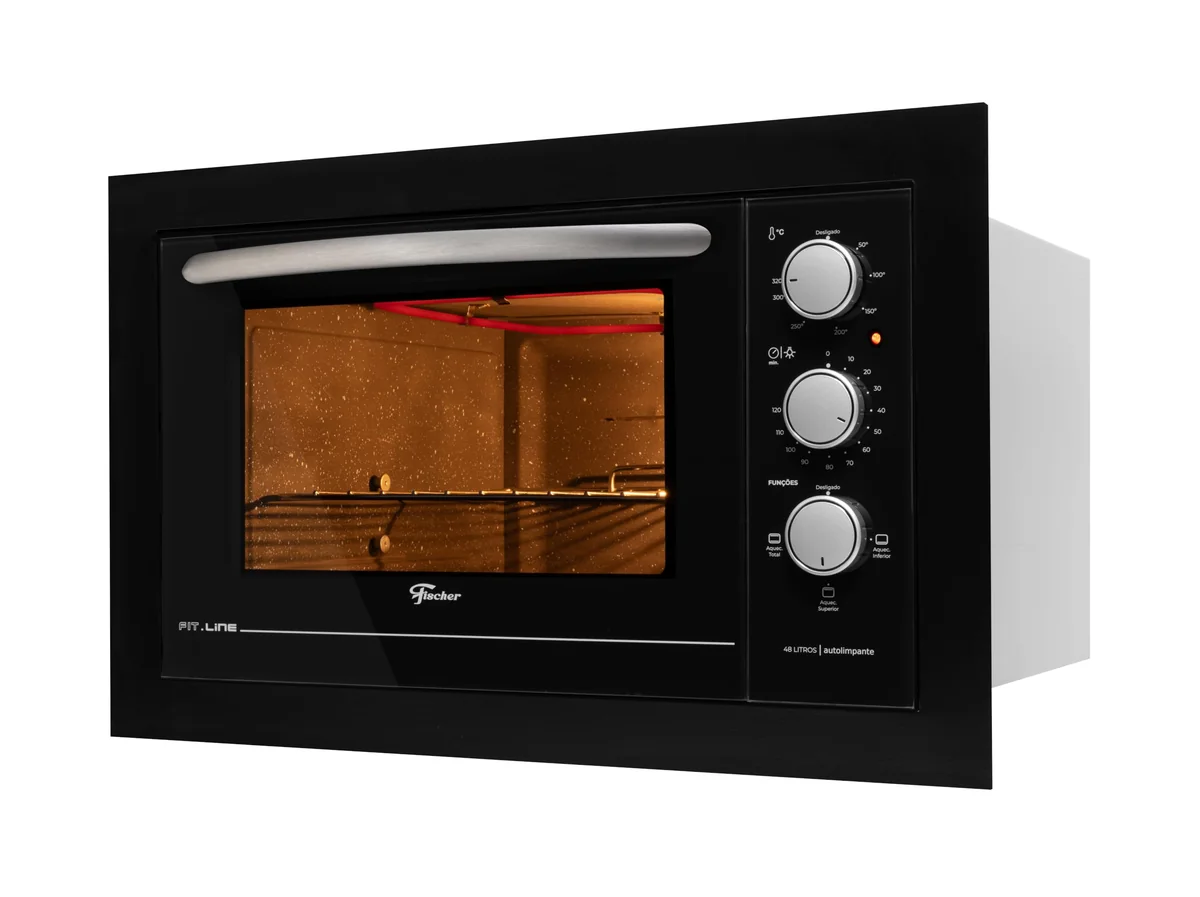 FISCHER FORNO ELÉTRICO EMBUTIR FIT LINE 48L BLACK 127V 34493-95481