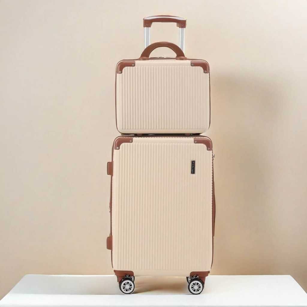 PROMOCAO kit de Mala para  Viagem 10 KG Ziper Extensível 4 Roda Gira 360 Grau Fibra + Frasqueira