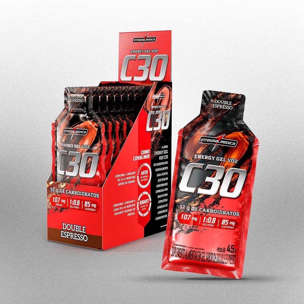 Gel de Carboidrato VO2 Energy Gel C30 com Cafeína 450g Integralmédica 10 unid
