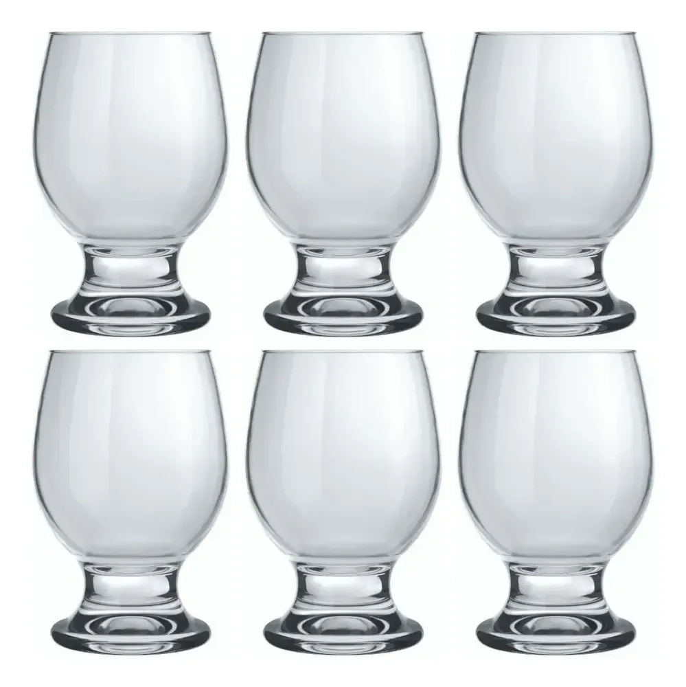 Jogo Taça Agua Suco Vinho Vidro Nadir Vidro 250ml - Kit 6 Un Transparente