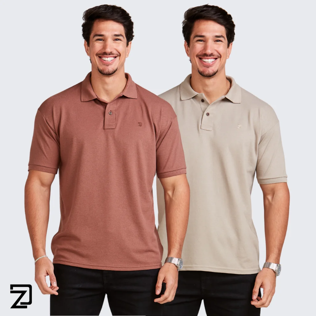 KIT 2 Camisas Polo Masculina Piquet