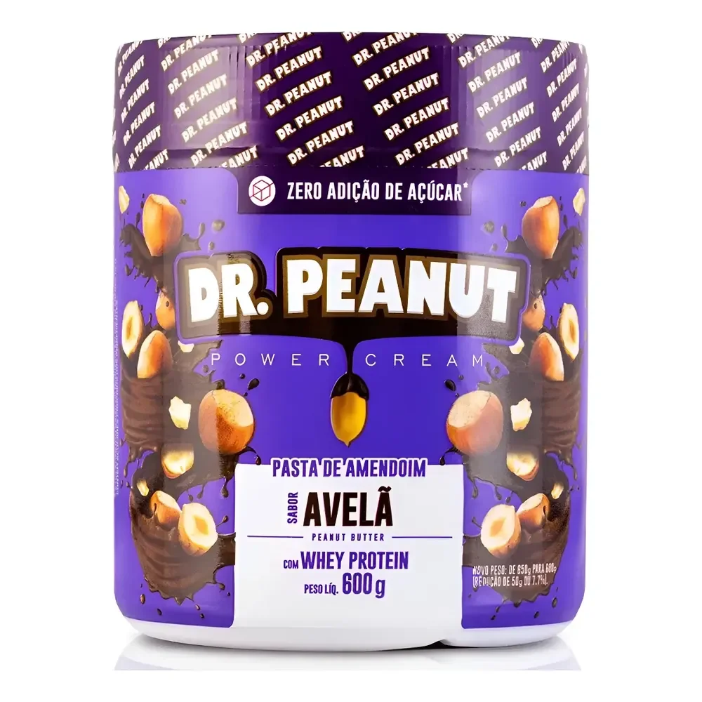 Pasta De Amendoim Dr Peanut - Sabor Avelã Em Pote De 600g Avelã