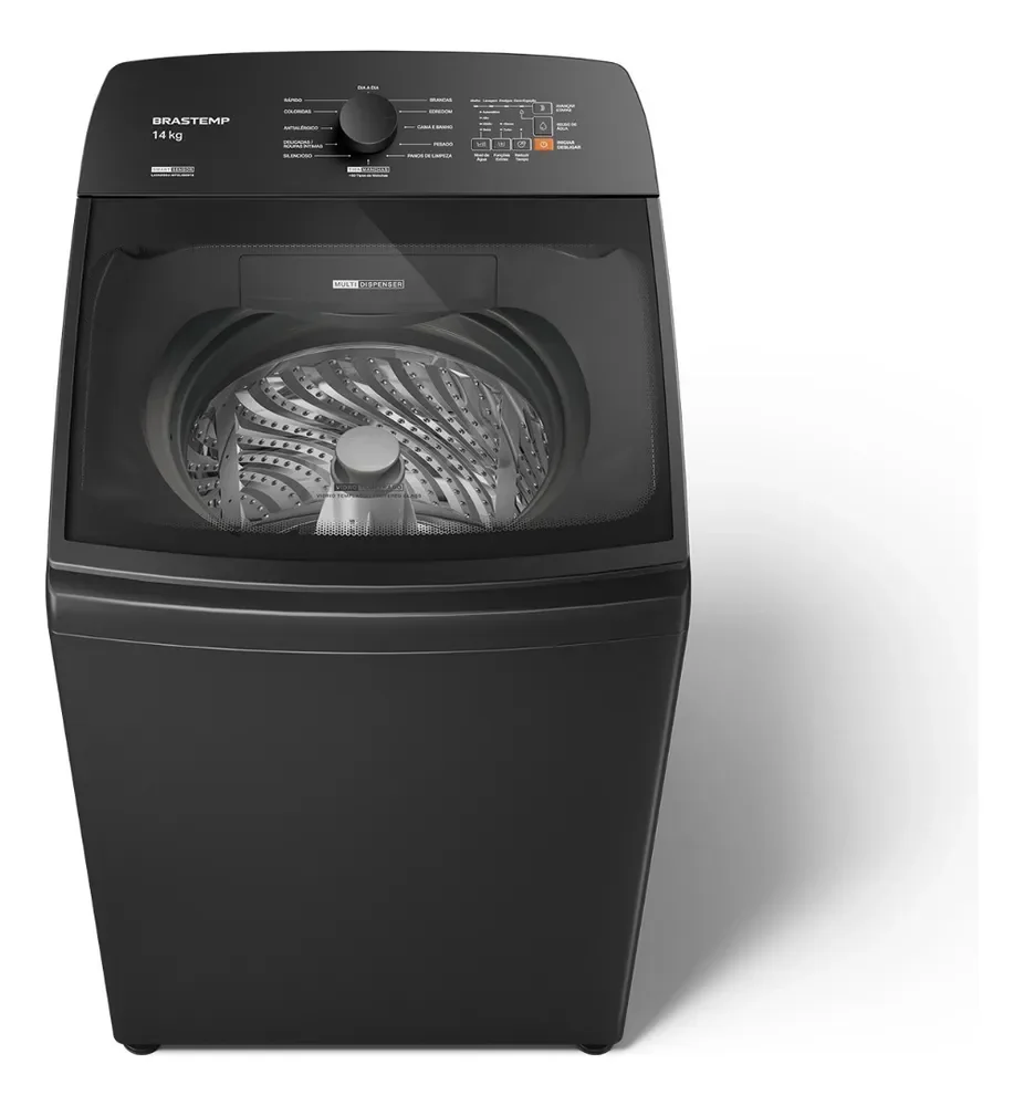 Máquina de Lavar Brastemp 14Kg Cinza Smart Sensor- BWJ14A9