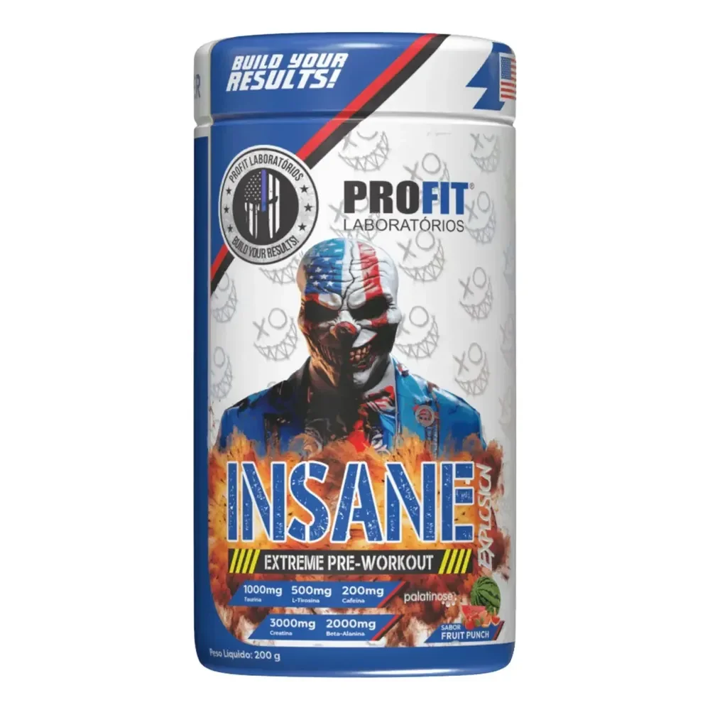 Pré Treino Insane Explosion Profit Laboratórios Ponche De Frutas 200g