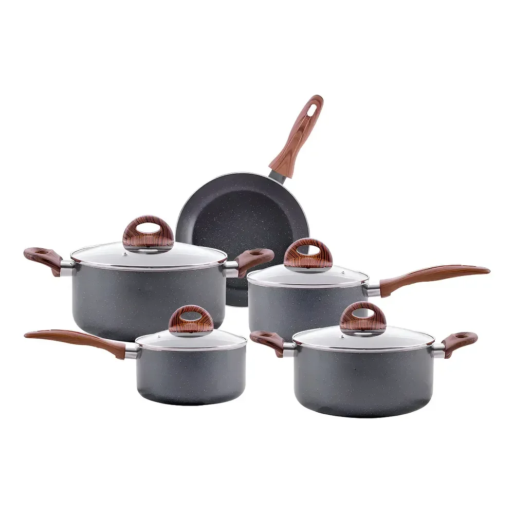 Jogo De Panelas Brinox Antiaderente Ceramic Indução 5 Peças Preto