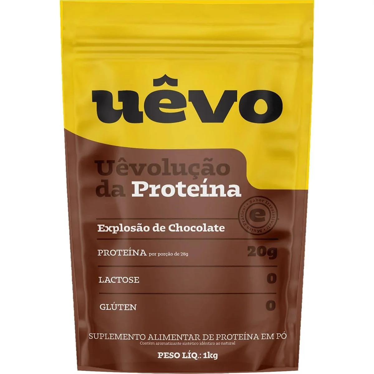 Proteina de Ovo em Pó - 1000g Refil Chocolate - Uêvo