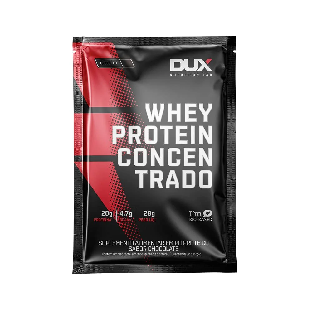 Whey Protein Concentrado Coco Sachê 28g - 20g de Proteínas por Porção - Suplementos Naturais, Suplementação Treino Academia, Ganho Muscular Hipertrofia - DUX HUMAN HEALTH