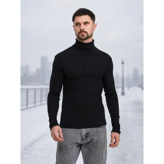 Camisa Manga Longa Cacharrel Masculino Gola Alta Canelado