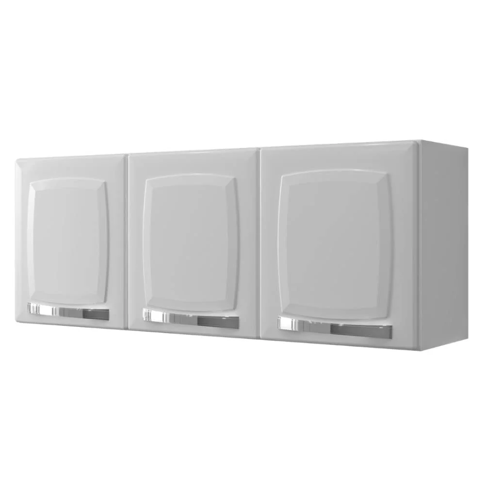 Armário de Cozinha Aéreo Itatiaia Aço 3 Portas Rose Branco Neve Grande