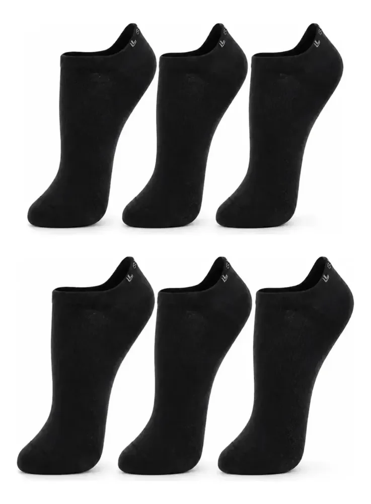 Kit 6 Pares Meia Lupo Soquete Cano Invisível Algodão Unisex Preto G - 41 A 44