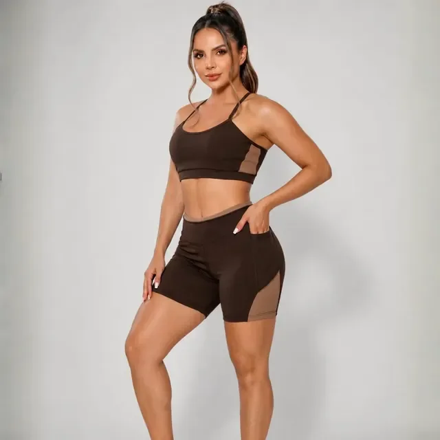 Conjunto Academia Top E Short Com Bolso Zero Transparência