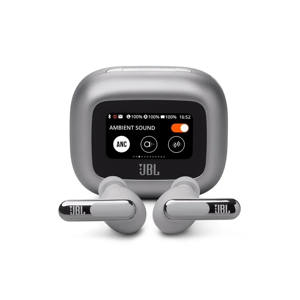 JBL, Fone de Ouvido Bluetooth, Live Beam 3, In-ear, Tela de 1.45", Cancelamento de Ruído - Prata