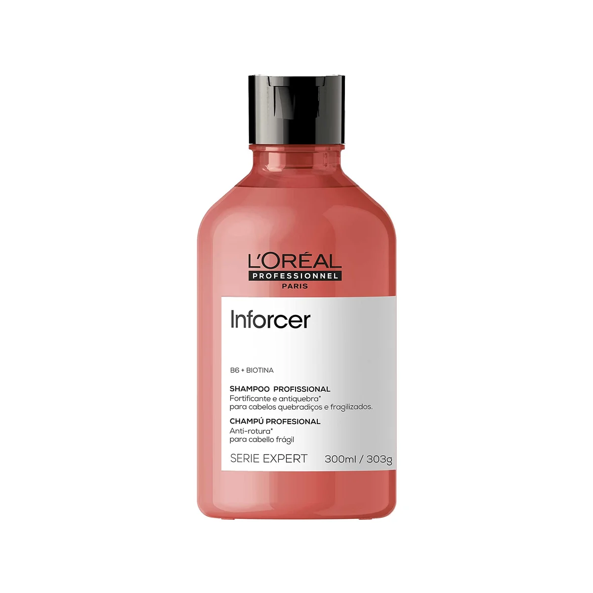 L'Oréal Professionnel Inforcer Shampoo Fortificante Antiqueda por Quebra, Crescimento Saudável Para Cabelos Frágeis e Quebradiços Com Biotina e Vitamina B6, 300ml