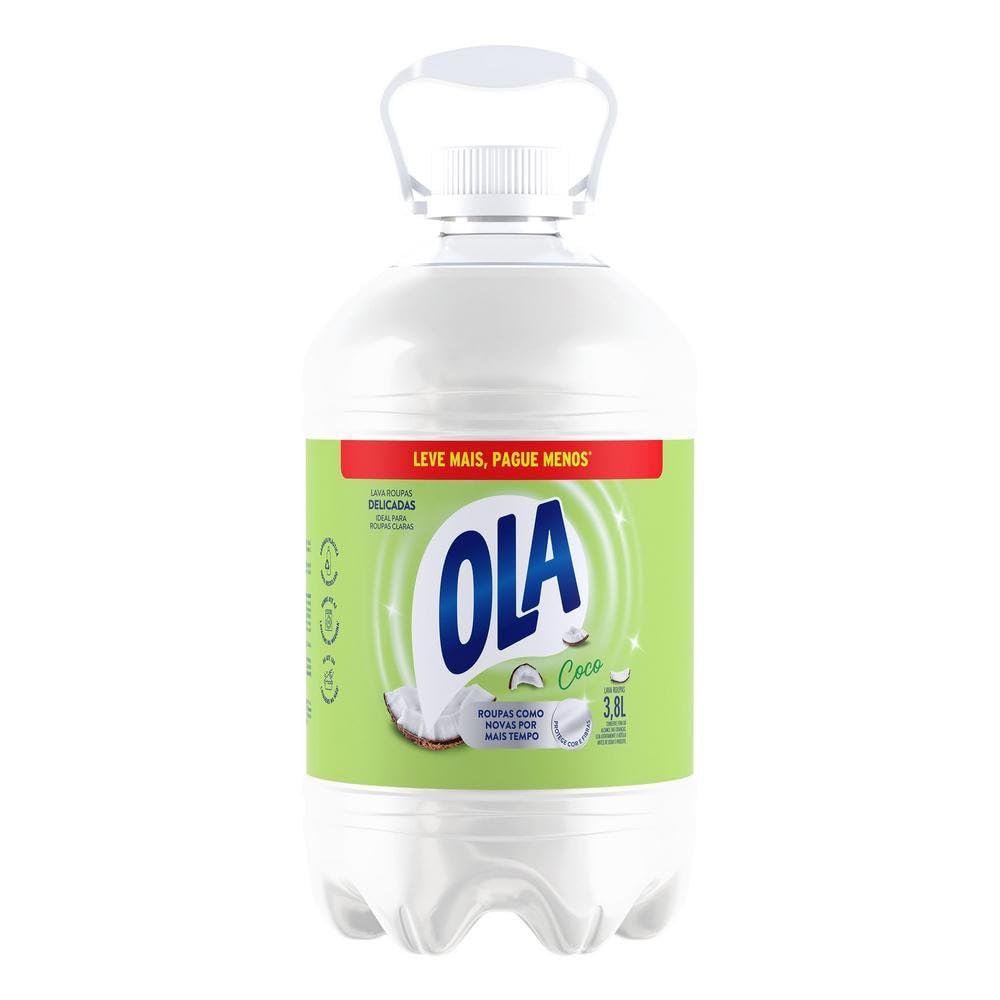 Ola Coco Sabão Líquido para Roupas Delicadas, 3,8L