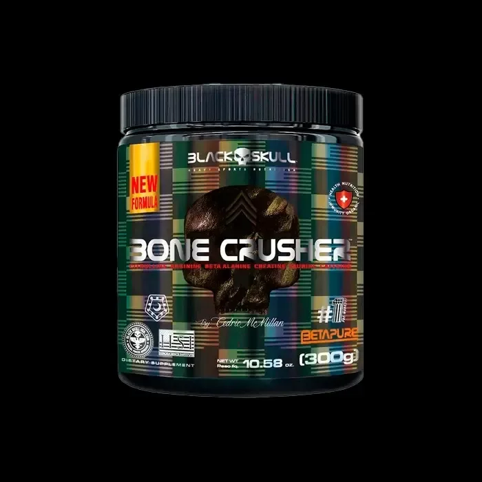 Suplemento En Pó Black Skull Pré Treino Creatina De Bone Crusher Sabor Uva Silvestre X 150g