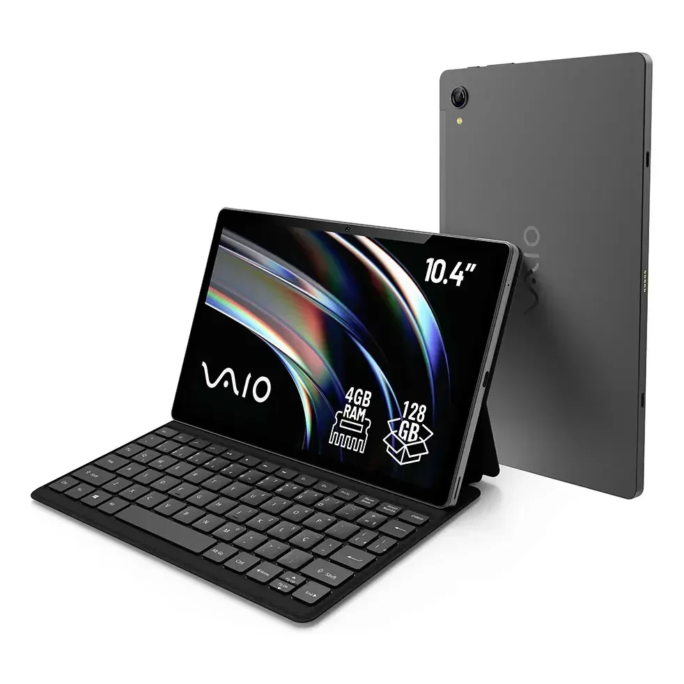 Tablet Vaio Tl10 4gb Ram 128gb Ssd Octa-core, Tela 10.4 2k, 4g Wifi Dual Band, Câmera 8mp + Selfie 5mp, 7000mah, Android 16, Com Teclado Magnético De Conexão Inteligente  Preto