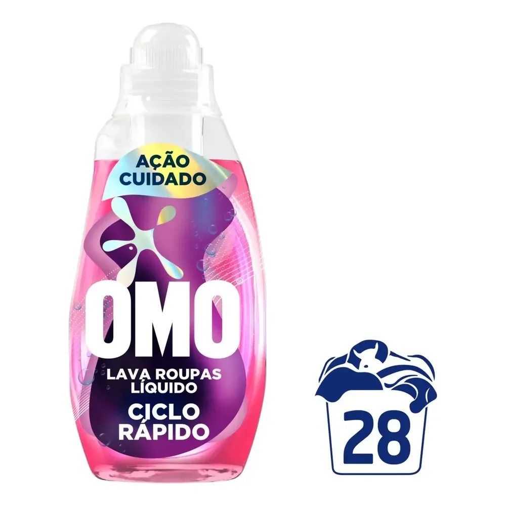 Lava-roupas Líquido Omo Ciclo Rápido Ação Cuidado 1,4l