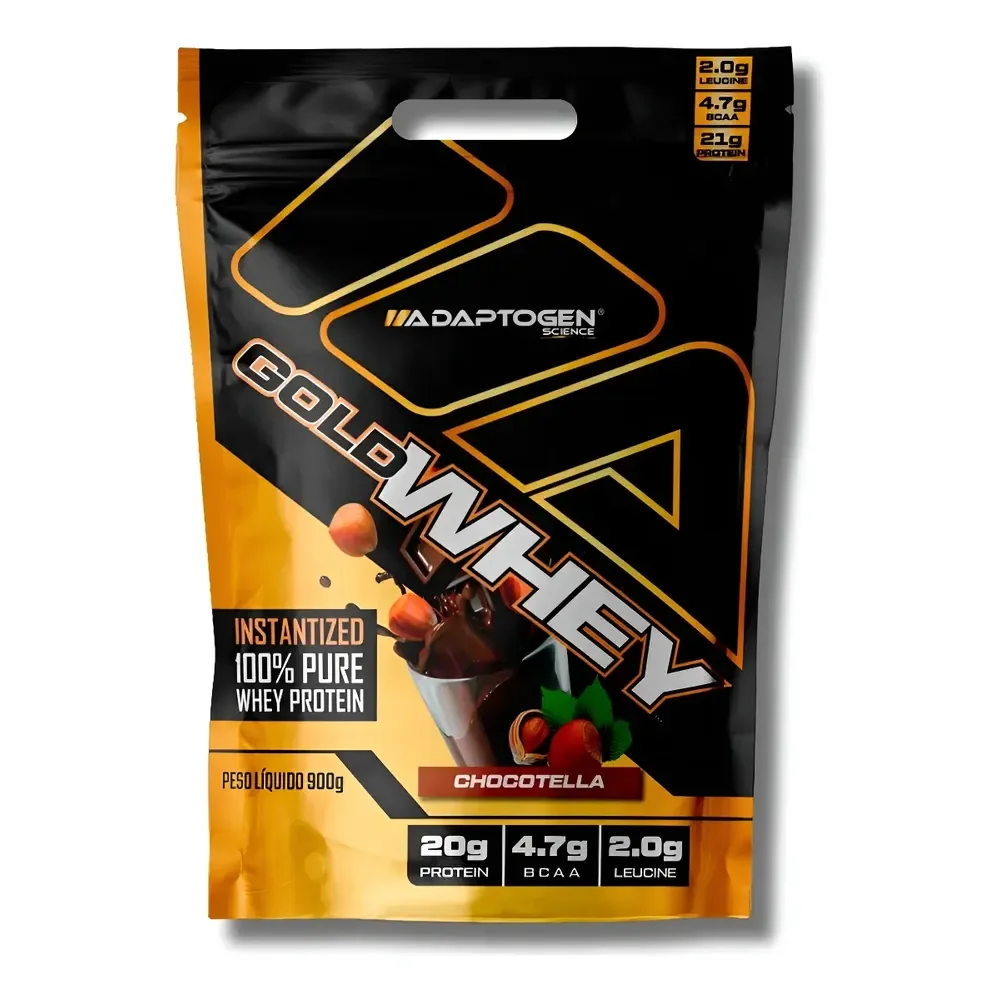 Gold Whey Protein Concentrada 900g Adaptogen Science Sabor Chocotella