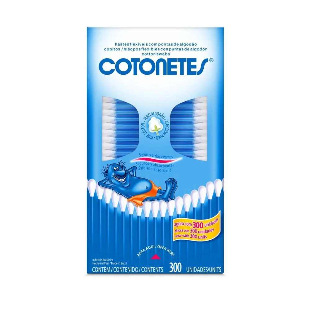 Cotonetes Hastes Flexíveis,300un