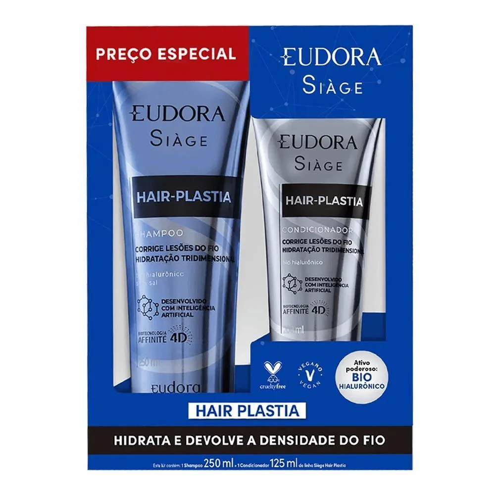 Kit Siàge Hair-Plastia Shampoo 250ml + Condicionador 125ml